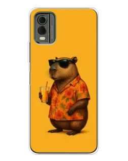 Чехол для Nokia C32 с картинкой «Капибара на отдыхе»
