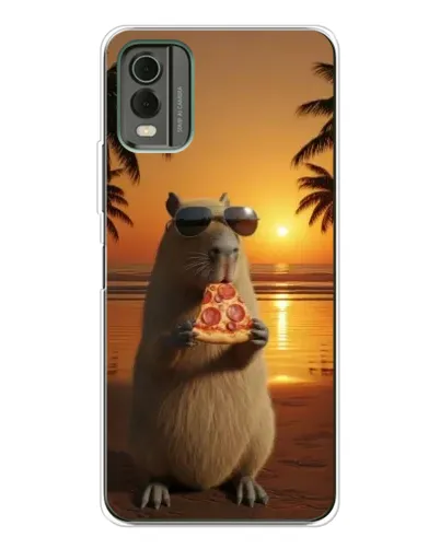 Чохол для Nokia C32 з картинкою «Капібара з піцою» Чохол для Nokia C32 з картинкою «Капібара з піцою»