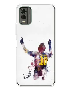 Чехол для Nokia C32 с картинкой «Акварельный Месси Барселона» Чехол для Nokia C32 с картинкой «Акварельный Месси Барселона»
