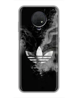 Чехол для Nokia G10 с картинкой «Абстрактный дым Adidas»