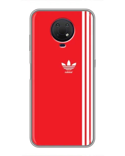 Чехол для Nokia G10 с картинкой «Красный минимализм Adidas»