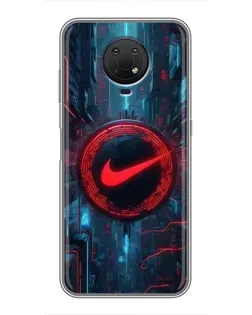 Чехол для Nokia G10 с картинкой «Техногенный стиль Nike»