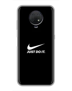 Чехол для Nokia G10 с картинкой «Минимализм от Nike»
