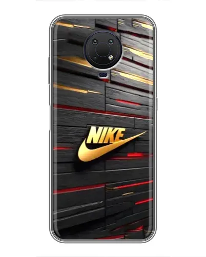 Чехол для Nokia G10 с картинкой «Золотой Nike на металле»