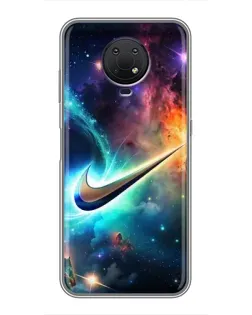 Чехол для Nokia G10 с картинкой «Космический Nike Swoosh»
