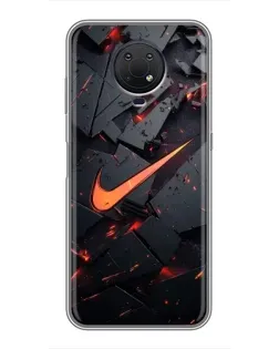 Чехол для Nokia G10 с картинкой «Nike — эффект разломов»
