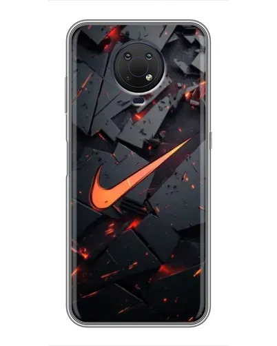 Чехол для Nokia G10 с картинкой «Nike — эффект разломов»