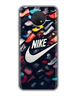 Чехол для Nokia G10 с картинкой «Коллекция кроссовок Nike»