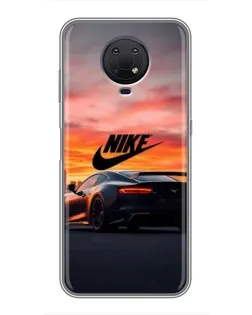 Чехол для Nokia G10 с картинкой «Nike и суперкар»