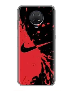 Чохол для Nokia G10 з картинкою «Червоні бризки Nike» Чохол для Nokia G10 з картинкою «Червоні бризки Nike»
