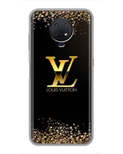 Чехол для Nokia G10 с картинкой «LV — золотые искры»