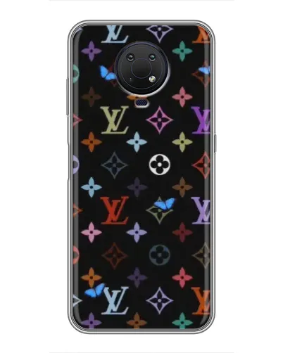 Чехол для Nokia G10 с картинкой «Цветная монограмма LV»