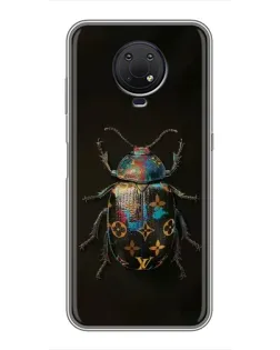 Чехол для Nokia G10 с картинкой «LV — мраморный принт»