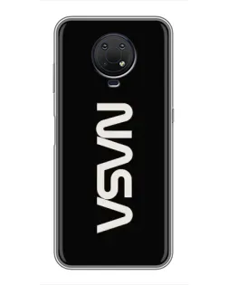 Чехол для Nokia G10 с картинкой «NASA — вертикальный логотип»