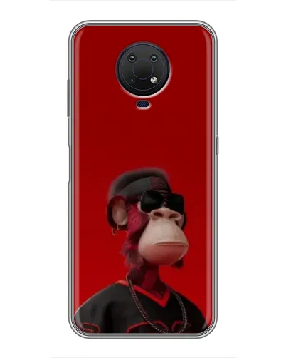 Чехол для Nokia G10 с картинкой «Bored Ape в красном» Чехол для Nokia G10 с картинкой «Bored Ape в красном»