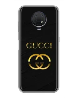 Чехол для Nokia G10 с картинкой «Золотой логотип Gucci»