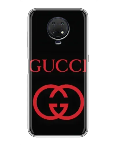 Чехол для Nokia G10 с картинкой «Gucci — красный логотип»
