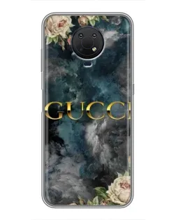 Чехол для Nokia G10 с картинкой «Абстрактные цветы Gucci»