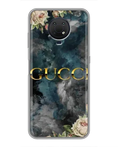 Чехол для Nokia G10 с картинкой «Абстрактные цветы Gucci»