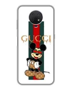 Чехол для Nokia G10 с картинкой «Микки Маус Gucci — полосы»