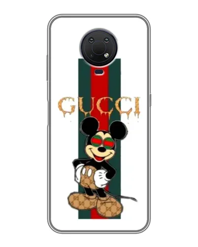 Чехол для Nokia G10 с картинкой «Микки Маус Gucci — полосы»