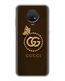 Чехол для Nokia G10 с картинкой «Gucci — золотая бабочка»