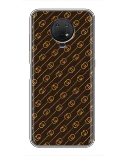 Чехол для Nokia G10 с картинкой «Gucci — золотые диагонали»