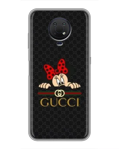 Чехол для Nokia G10 с картинкой «Минни Маус Gucci — черный»