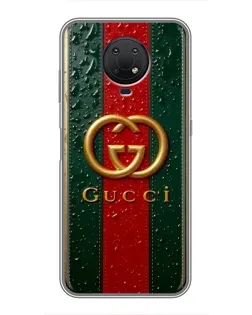 Чохол для Nokia G10 з картинкою «Gucci — фірмова смуга та золото» Чохол для Nokia G10 з картинкою «Gucci — фірмова смуга та золото»
