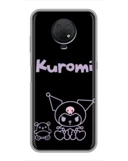 Чохол для Nokia G10 з картинкою «Kuromi — чорний мінімалізм»
