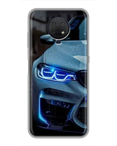 Чехол для Nokia G10 с картинкой «Взгляд BMW с синими фарами» Чехол для Nokia G10 с картинкой «Взгляд BMW с синими фарами»
