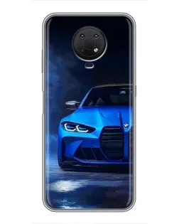 Чехол для Nokia G10 с картинкой «Голубая BMW M4»