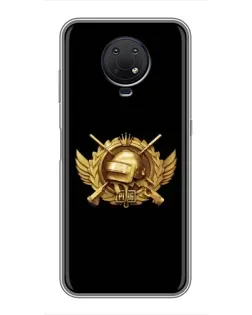 Чехол для Nokia G10 с картинкой «PUBG — оранжевый градиент»