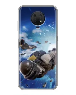 Чехол для Nokia G10 с картинкой «Десант PUBG — прыжок»