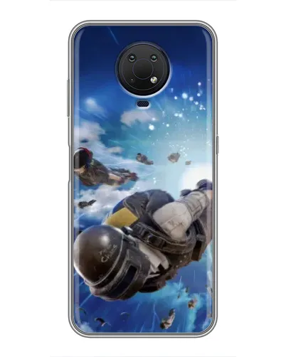Чехол для Nokia G10 с картинкой «Десант PUBG — прыжок»