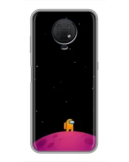 Чехол для Nokia G10 с картинкой «Одинокий герой на планете»