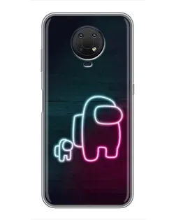 Чехол для Nokia G10 с картинкой «Among Us неон-арт»