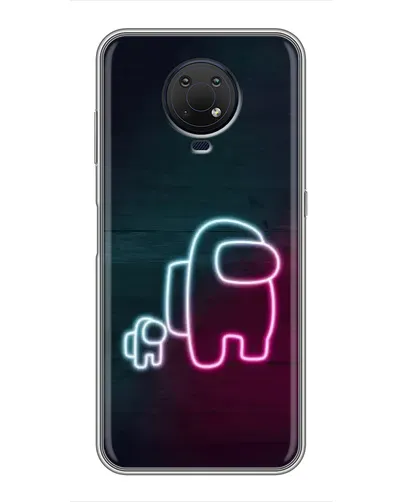 Чехол для Nokia G10 с картинкой «Among Us неон-арт»