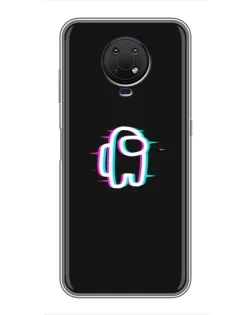 Чехол для Nokia G10 с картинкой «Among Us неон»