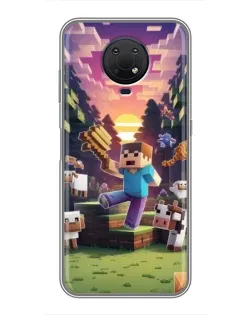 Чехол для Nokia G10 с картинкой «Стив на ферме» Чехол для Nokia G10 с картинкой «Стив на ферме»