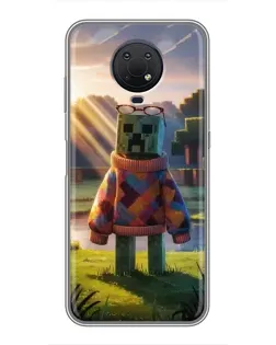 Чехол для Nokia G10 с картинкой «Крипер в свитере»