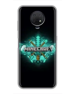 Чехол для Nokia G10 с картинкой «Minecraft Diamond лого»