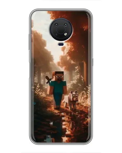 Чехол для Nokia G10 с картинкой «Стив в лесу» Чехол для Nokia G10 с картинкой «Стив в лесу»