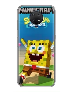 Чехол для Nokia G10 с картинкой «Губка Боб Minecraft»