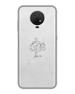 Чехол для Nokia G10 с картинкой «Иоанна 3:16 Крест»