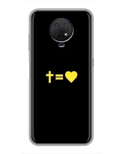 Чехол для Nokia G10 с картинкой «Сердце и Крест»