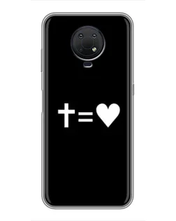 Чехол для Nokia G10 с картинкой «Крест и Сердце»