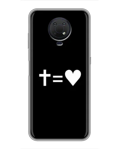 Чехол для Nokia G10 с картинкой «Крест и Сердце»