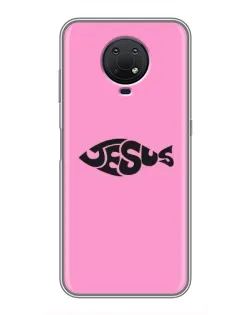 Чехол для Nokia G10 с картинкой «Розовый символ  Jesus»