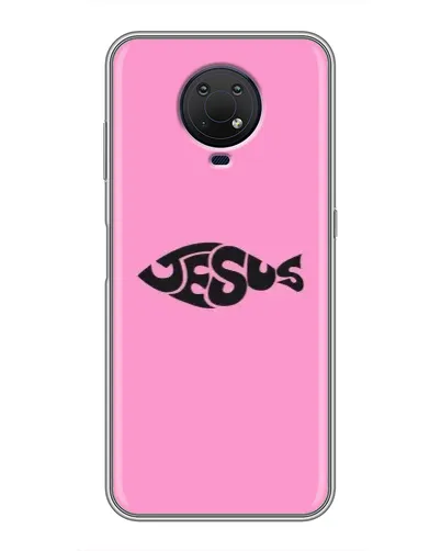 Чехол для Nokia G10 с картинкой «Розовый символ  Jesus»